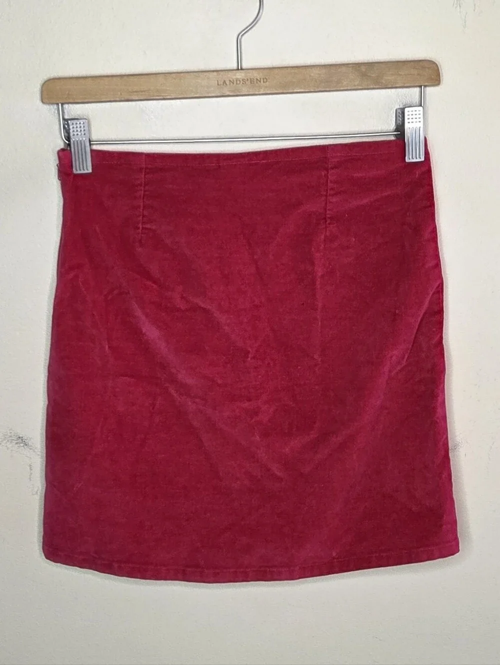 Y2K Gap Kids Cherry Red Velour Ruffle Mini Skirt Girls Size 8 Holiday Bold